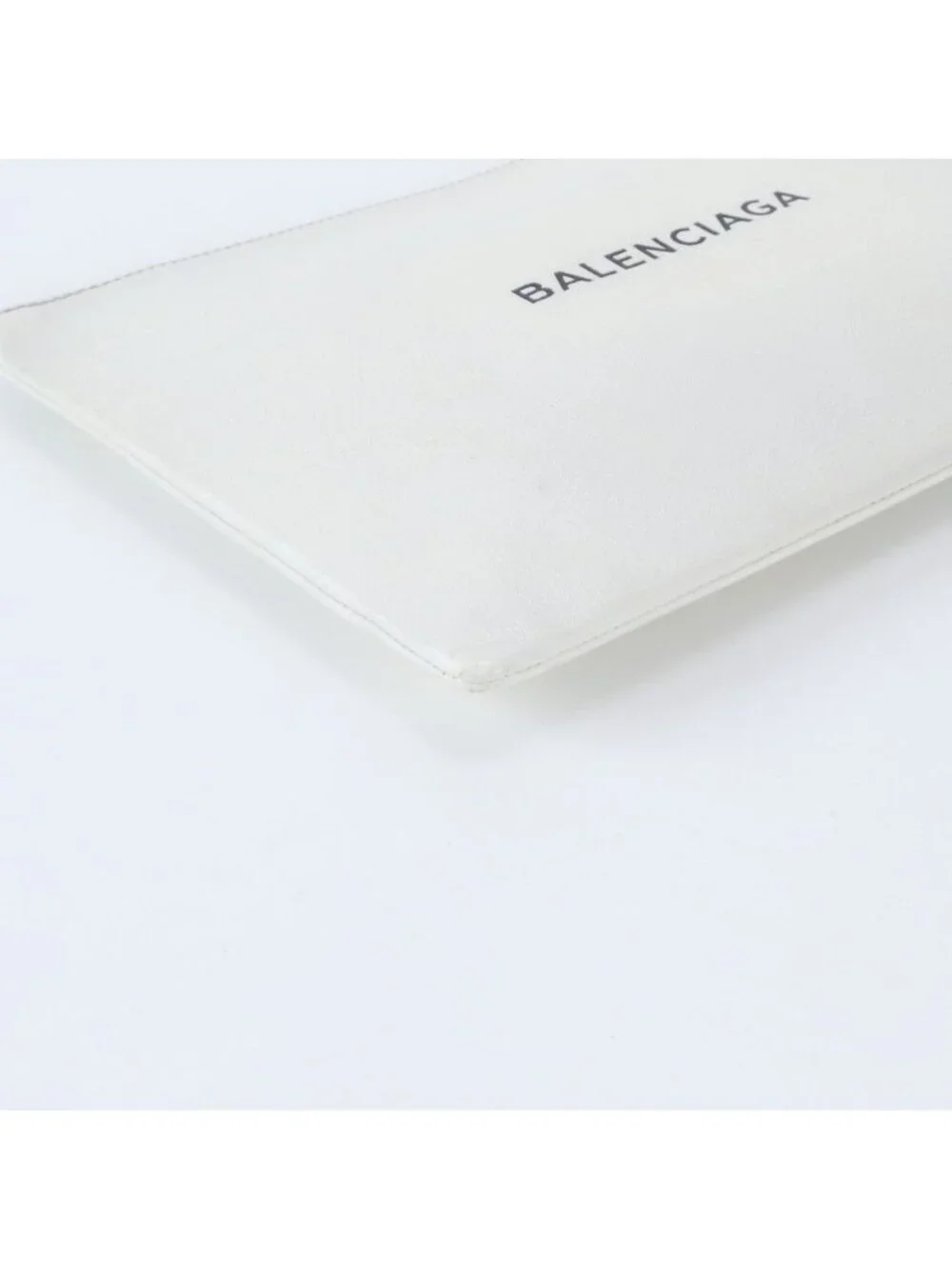 Balenciaga Everyday Logo Clip Leather Clutch Pouch Business